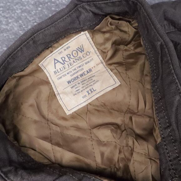 VTG 90s Arrow Blue Jean Co Sun Faded 2XL Brown Long Sleeve Full Snap Work Jacket - Picture 5 of 11